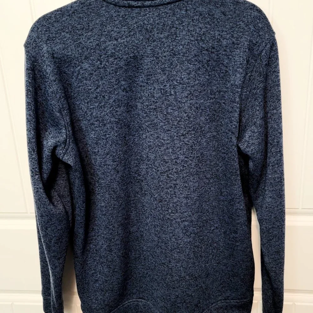 Eddie Bauer Men’s Large Radiator Fleece Pullover 1/4 Snap Front Top Navy Heather